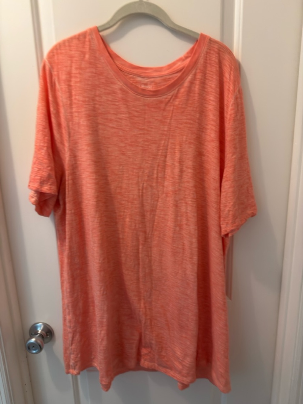 Lane Bryant Coral Heather Crew Neck Tee